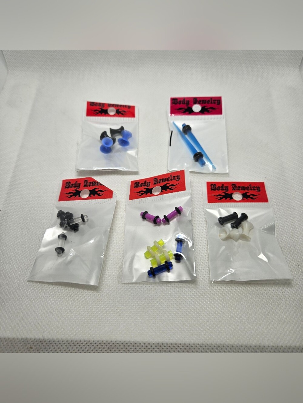 Ear Tunnels Plugs 8 Gauge - 3.2mm 10 Pair Body Jewelry